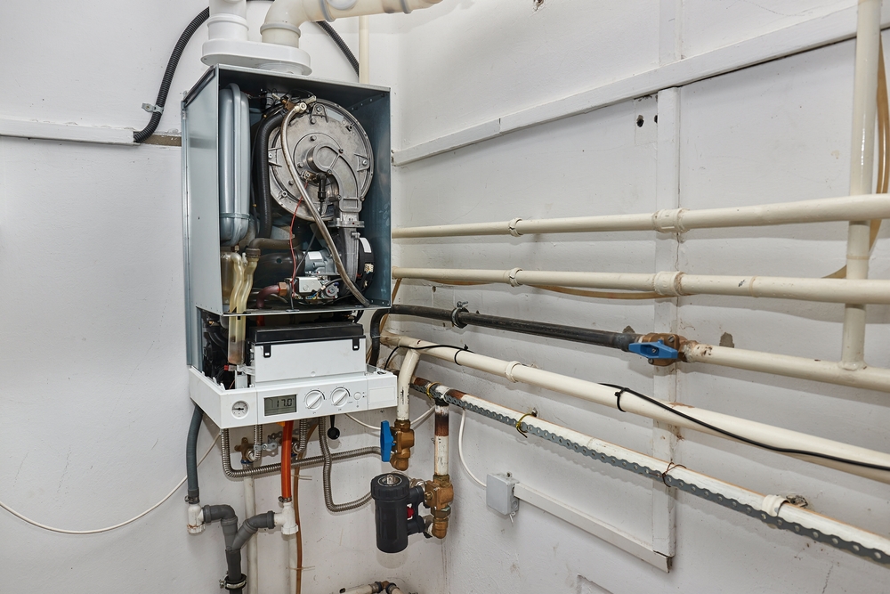 Boiler undergoing service